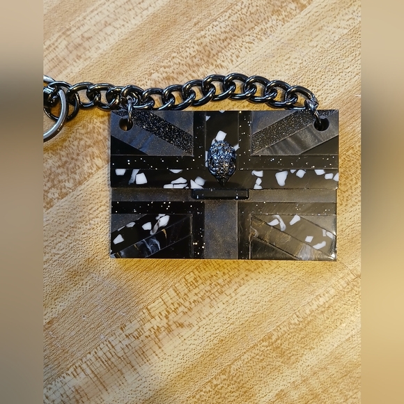Kurt Geiger Handbags - Kurt Geiger NWT/NIB Black & Silver Acrylic Keychain/Bag Charm